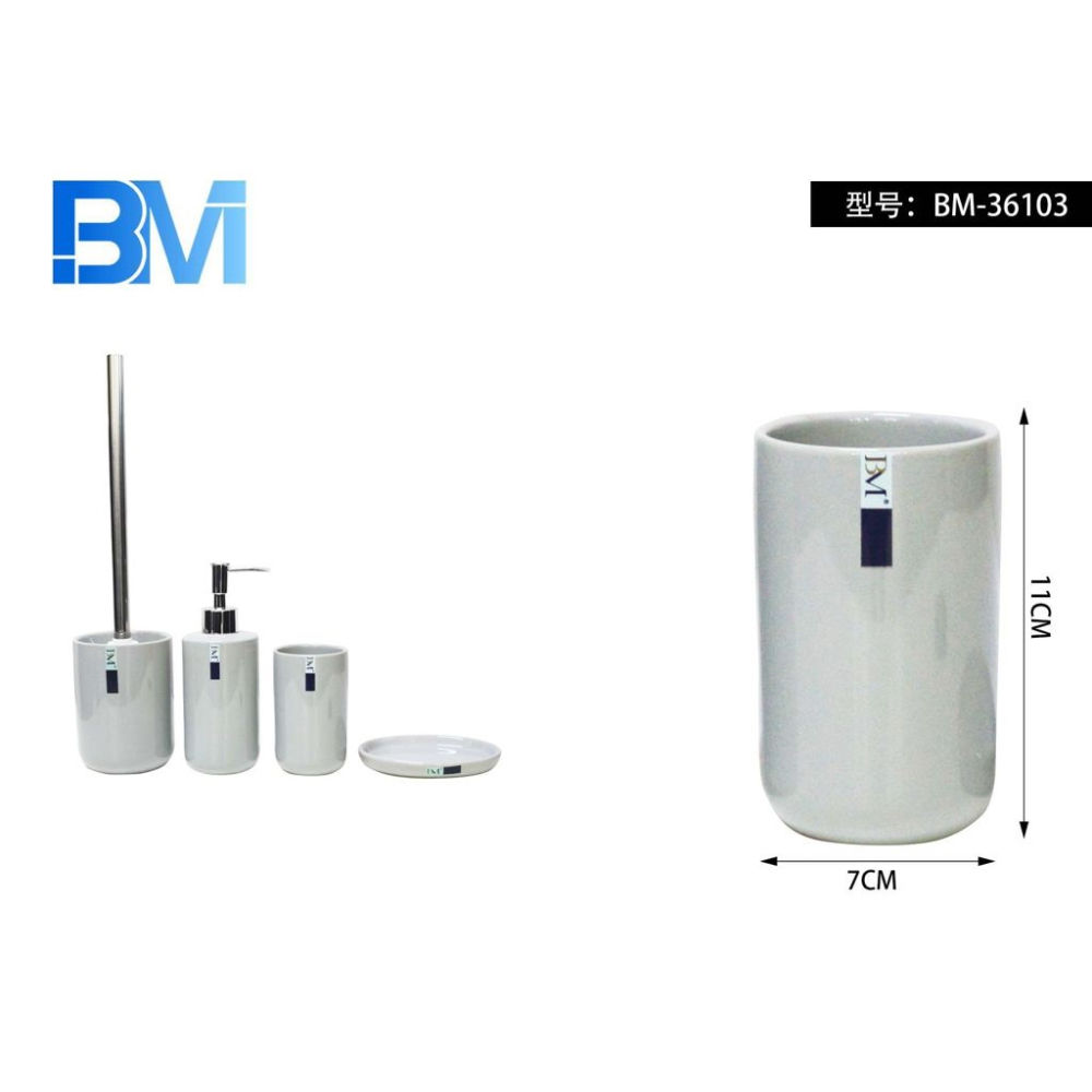 BICCHIERE BAGNO IN CERAMICA - GRIGIOBm