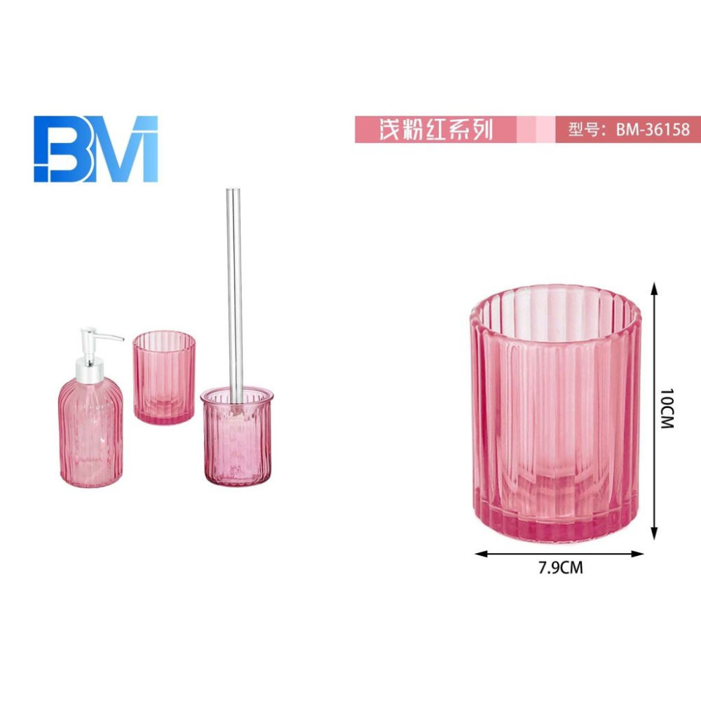 BICCHIERE BAGNO IN VETRO - ROSABm