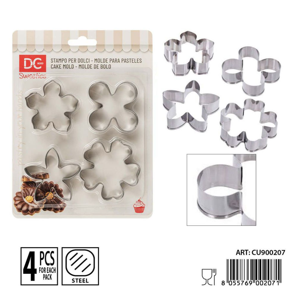 DC CASA STAMPO DOLCI ACCIAIO FIORE 4PZDc Casa