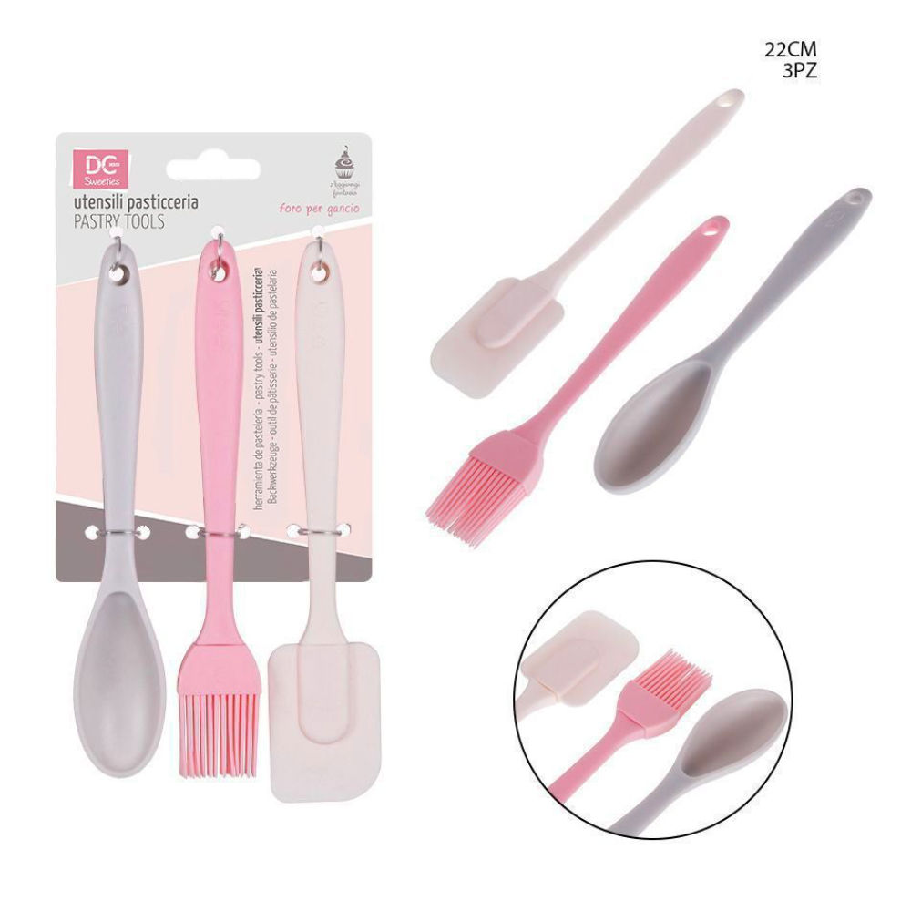 DC CASA SPATOLA PENNELLO CUCCHIAIO SILICONE 3PZDc Casa