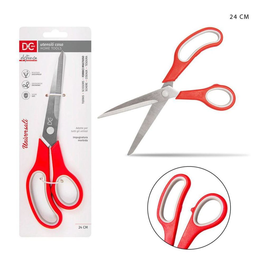 DC CASA FORBICI M/USO 24CM ROSSO/GRIGIODc Casa