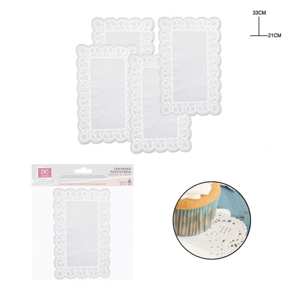 DC CASA CENTRINO CARTA RETT, 20,3X30,5CM 25PZ BIANDc Casa