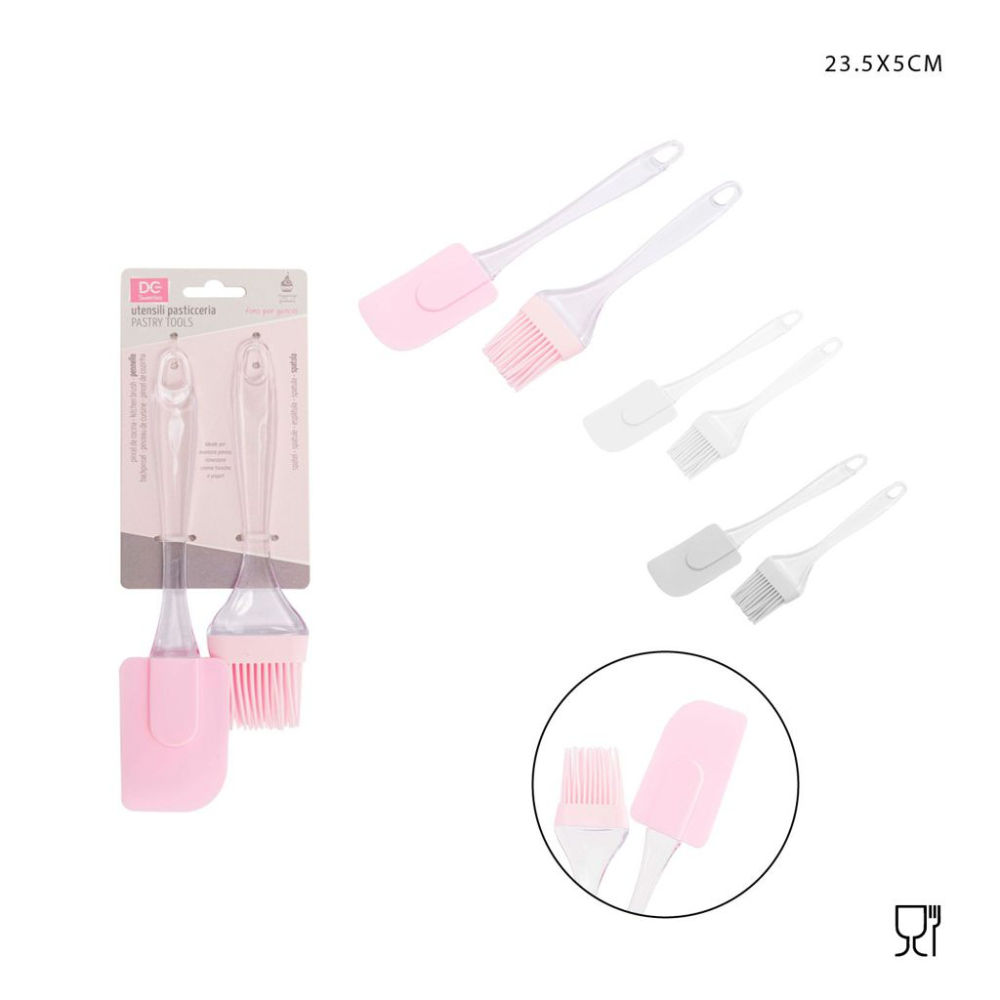 DC CASA SPATOLA 24X5 PENNELLO 22X5 SILICONE 2PZDc Casa