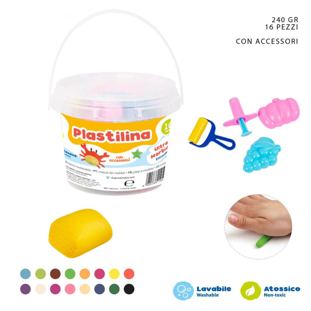 PRYMA PLASTILINA COLORATA 15G x 16PZ + ACCESSORIPryma