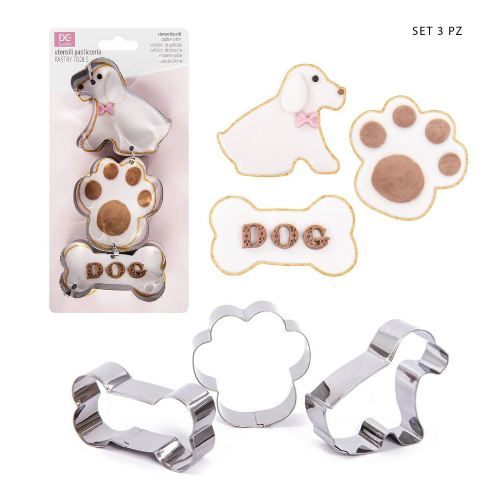 DC CASA STAMPO DOLCI ACCIAIO CANE 5-8CM 3PZDc Casa