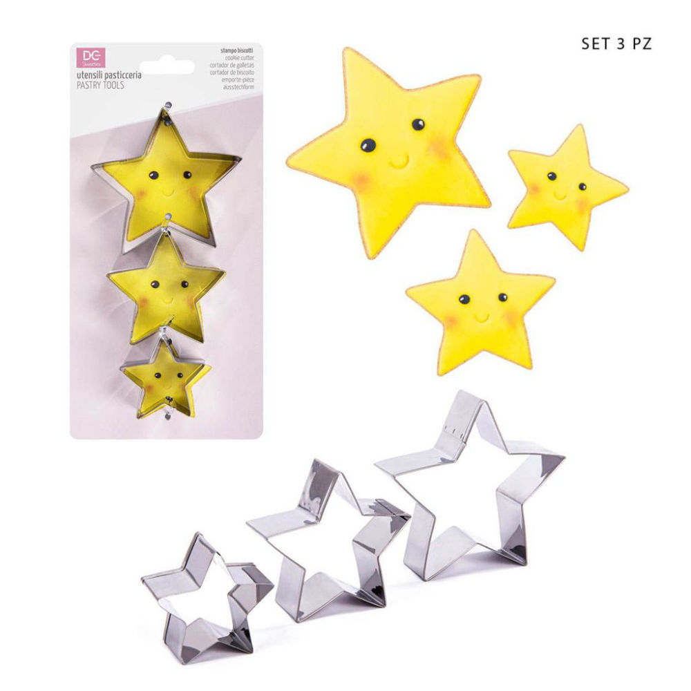 DC CASA STAMPO DOLCI ACCIAIO STELLA 4,5-8,5CM 3PZDc Casa
