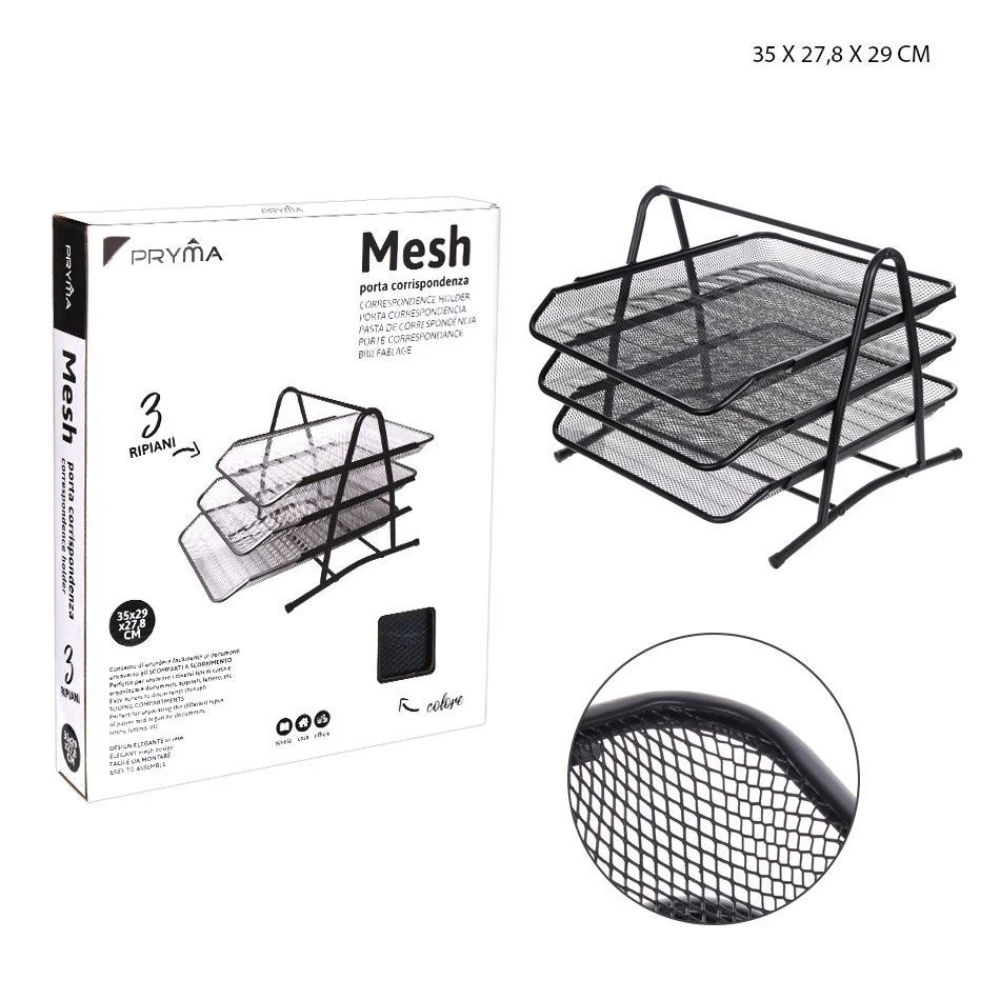 PORTACORRISPONDENZA 3 PIANI NEROPryma