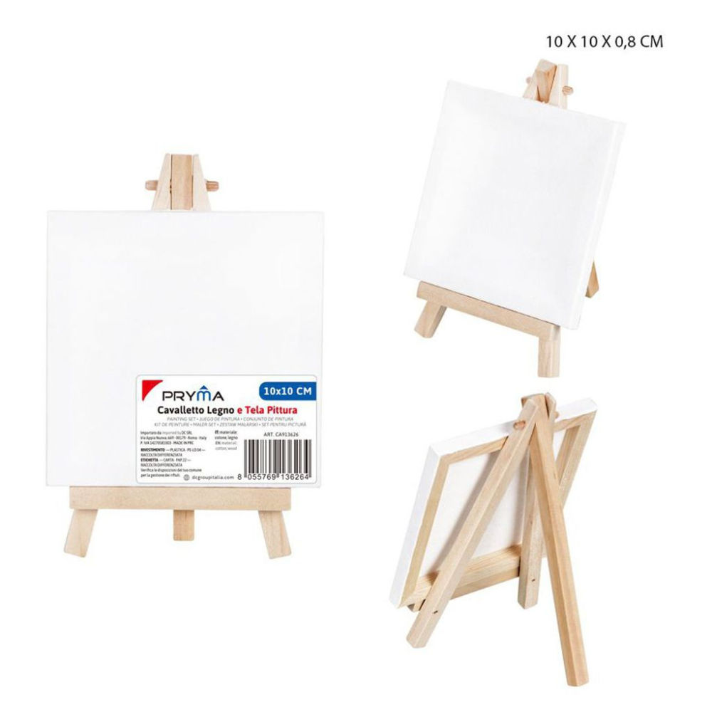 PRYMA CAVALLETTO + TELA PITTURA 10x10CMPryma