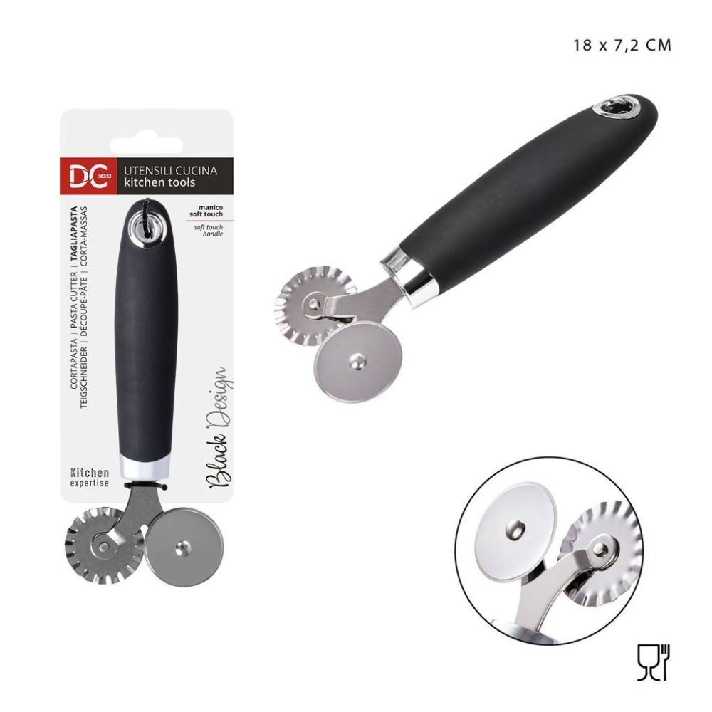 DC CASA L/BLACK TAGLIAPASTA 2LAME ACCIAIO 18X7,2CMDc Casa