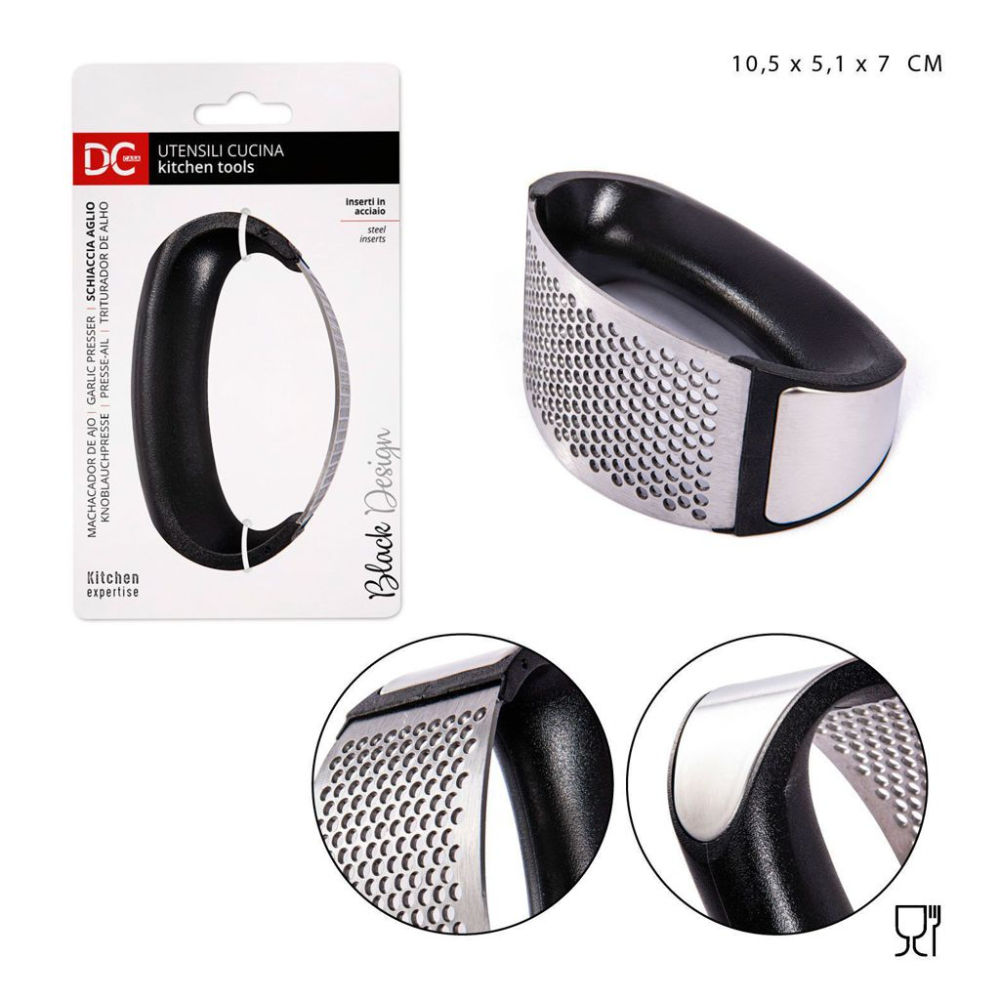 DC CASA L/BLACK SCHIACCIA AGLIO ACCIAIO 10,5X5,1X7Dc Casa