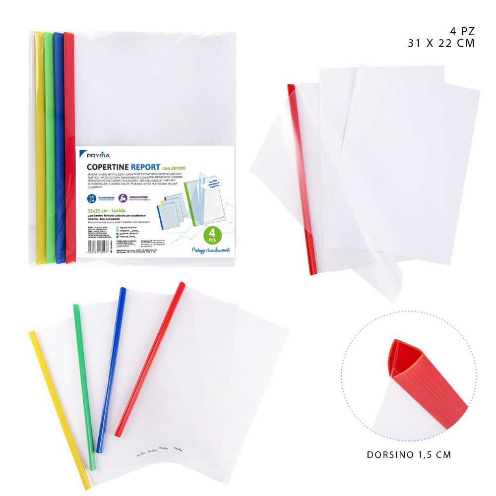 PRYMA COPERTINE REPORT C/DORSINI 31X22X1.5CM 4PZPryma