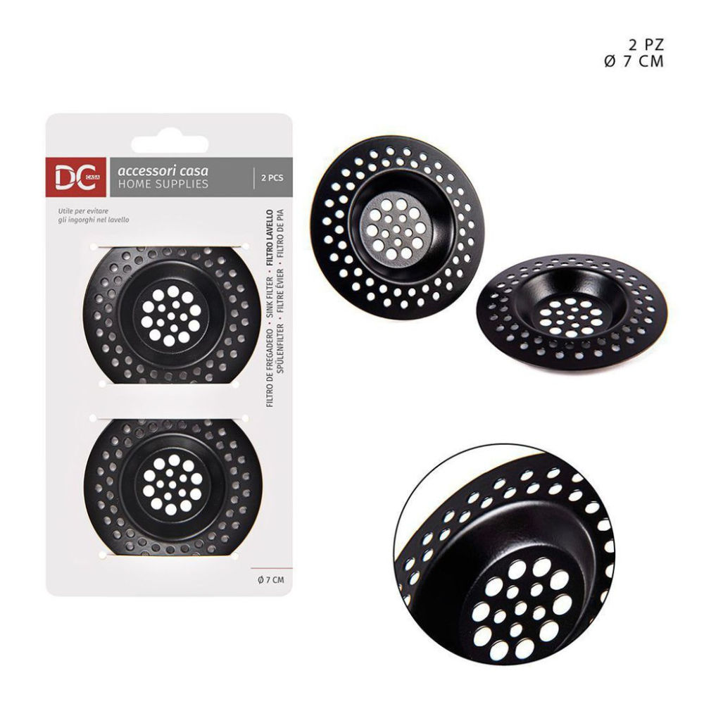 DC CASA FILTRO LAVELLO INOX 7CM 2PZ NERODc Casa