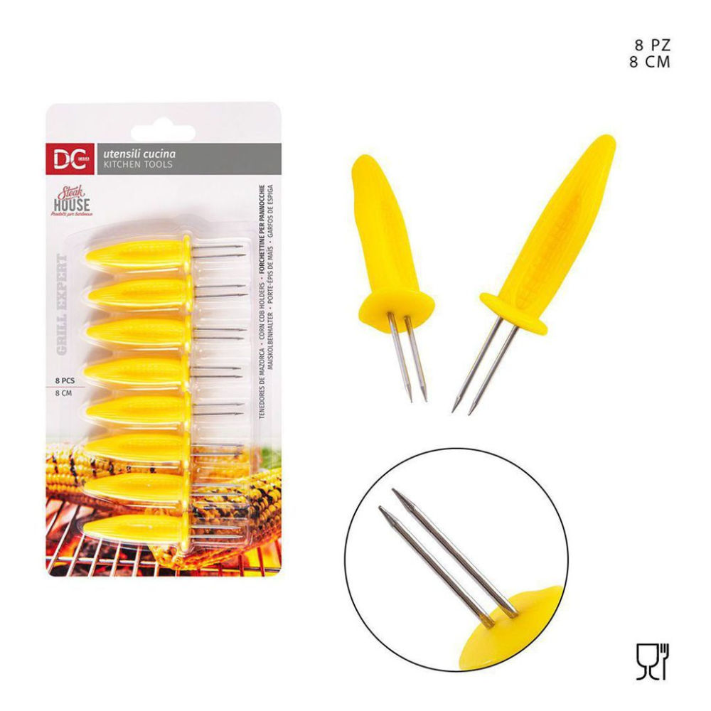 DC CASA FORCHETTINE PANNOCCHIE ACCIAIO 8CM 8PZDc Casa