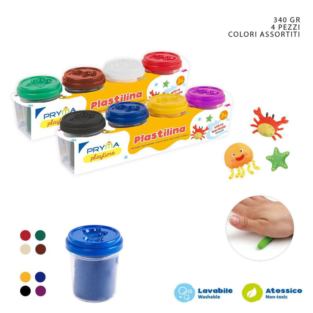 PRYMA PLASTILINA COLORATA 85G x 4PZPryma