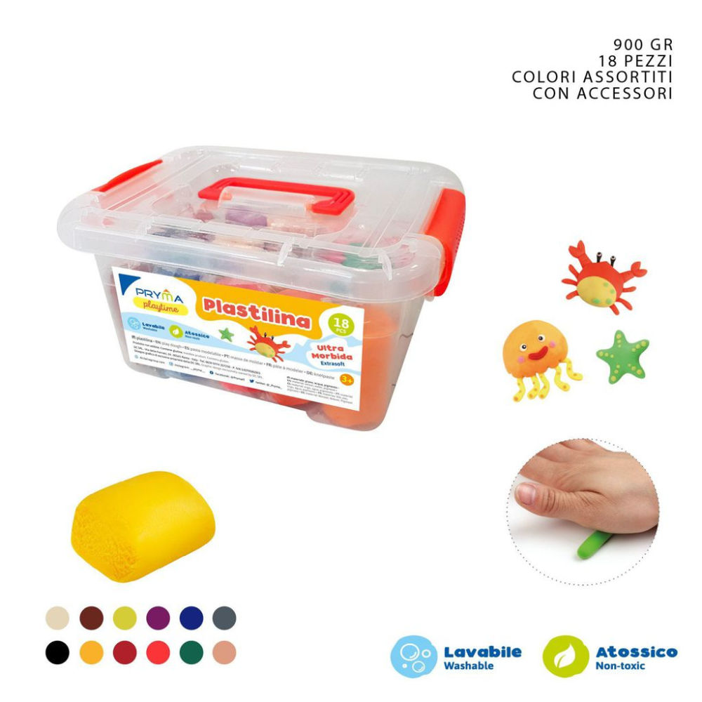 PRYMA PLASTILINA COLORATA 50G x 18PZPryma