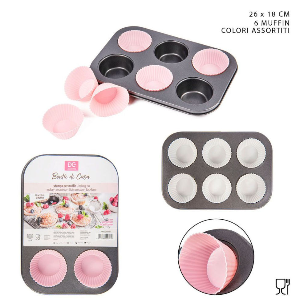 DC CASA STAMPO MUFFIN PIROTT,SILICONE 6P, 26X18CMDc Casa