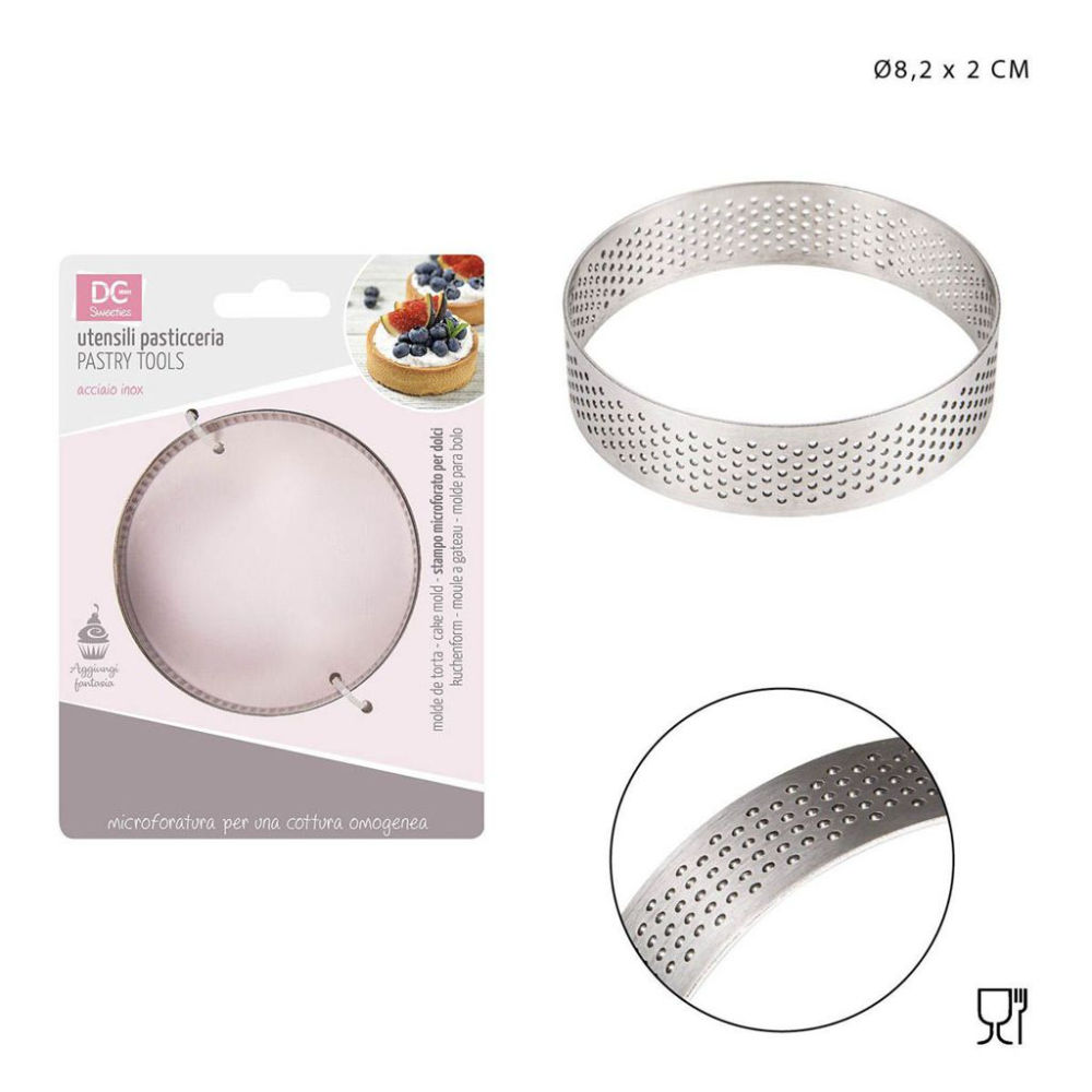 DC CASA STAMPO MICROFORATO INOX TONDO 8,2X2CMDc Casa