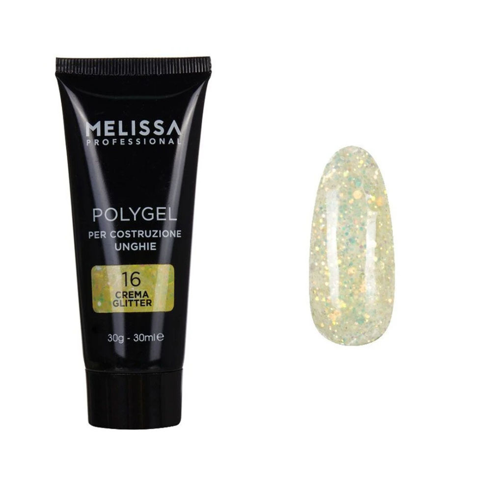 MELISSA POLYGEL COSTRUZIONE UNGHIE GLITTER 30G 16Melissa