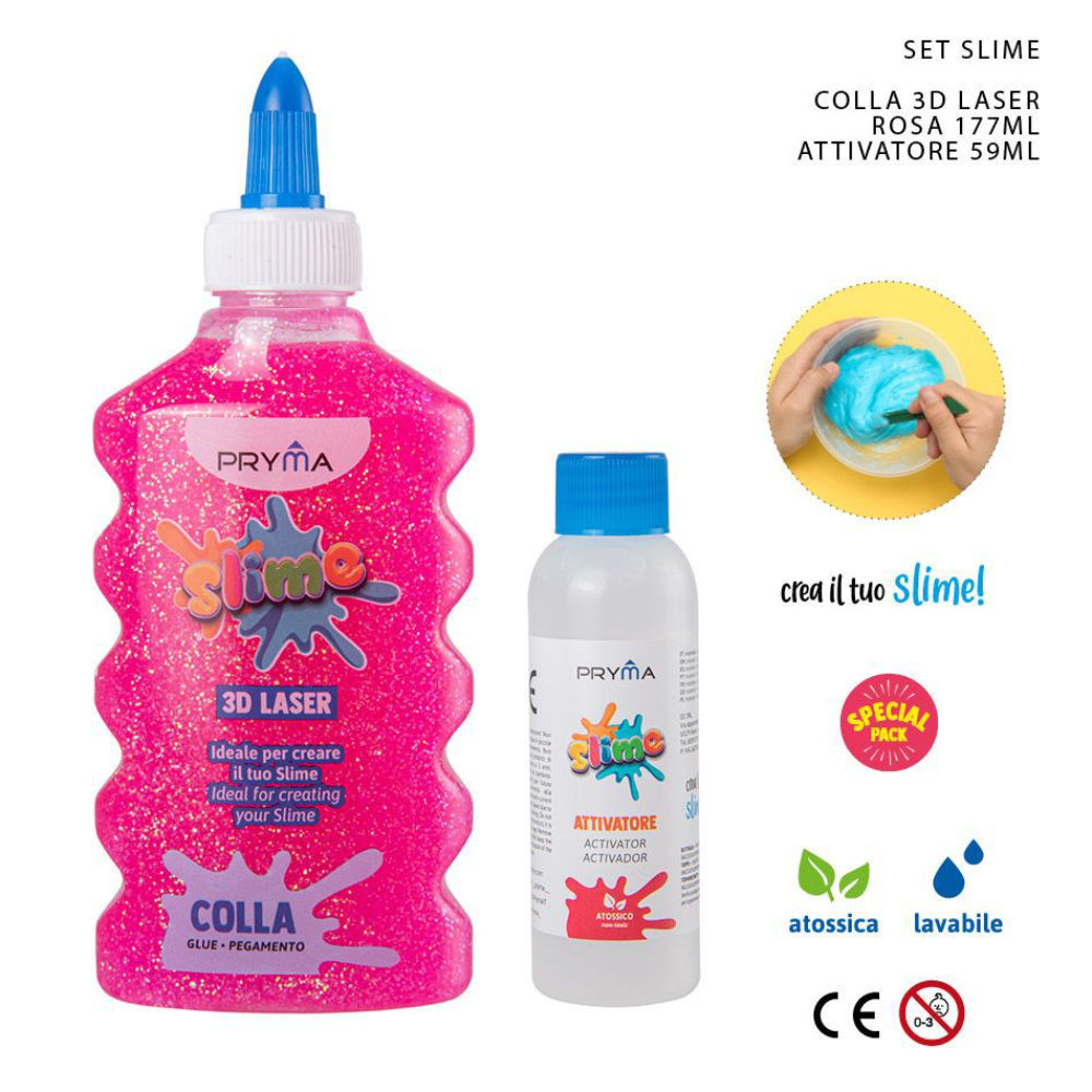PRYMA SET SLIME COLLA3D ATTIVAT.59ML LASER ROSAPryma