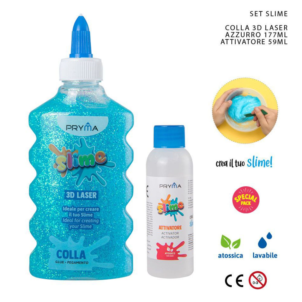 PRYMA KIT DIY SLIME - COLLA 3D LASER AZZURROPryma