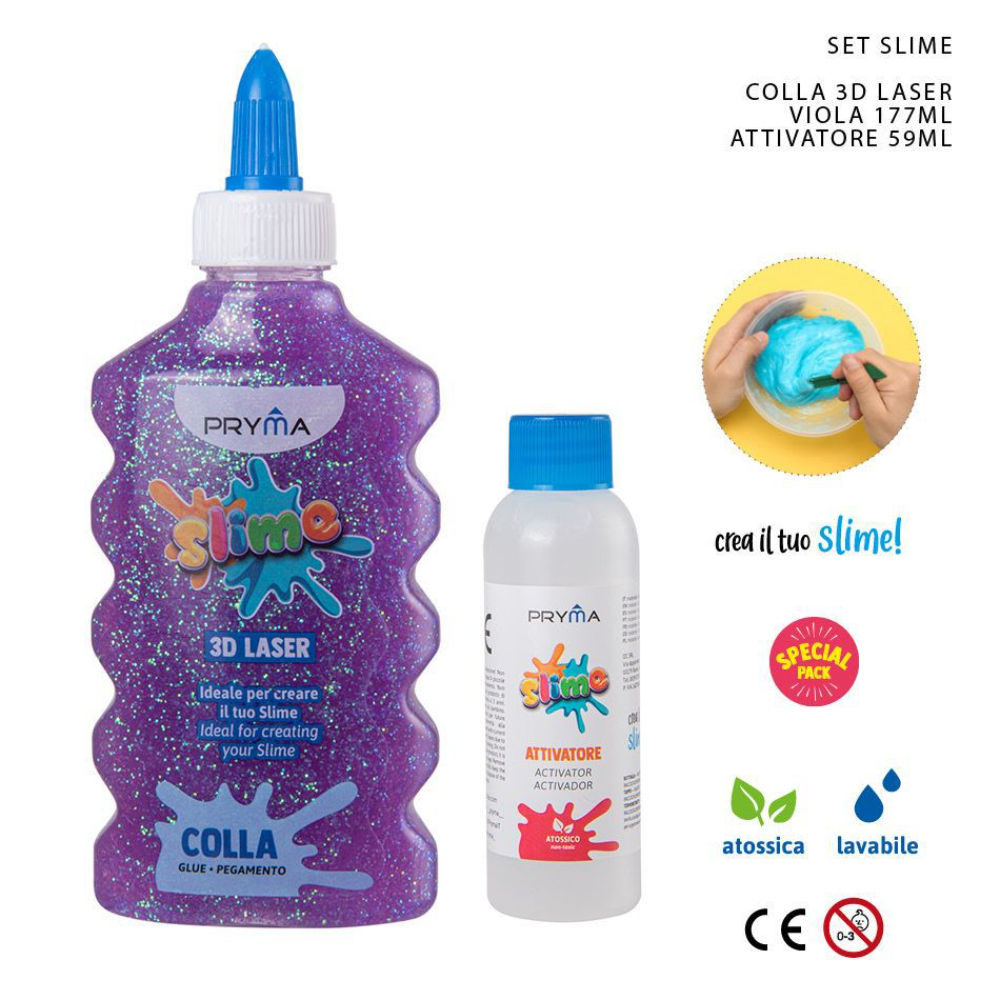 PRYMA KIT DIY SLIME - COLLA 3D LASER VIOLAPryma