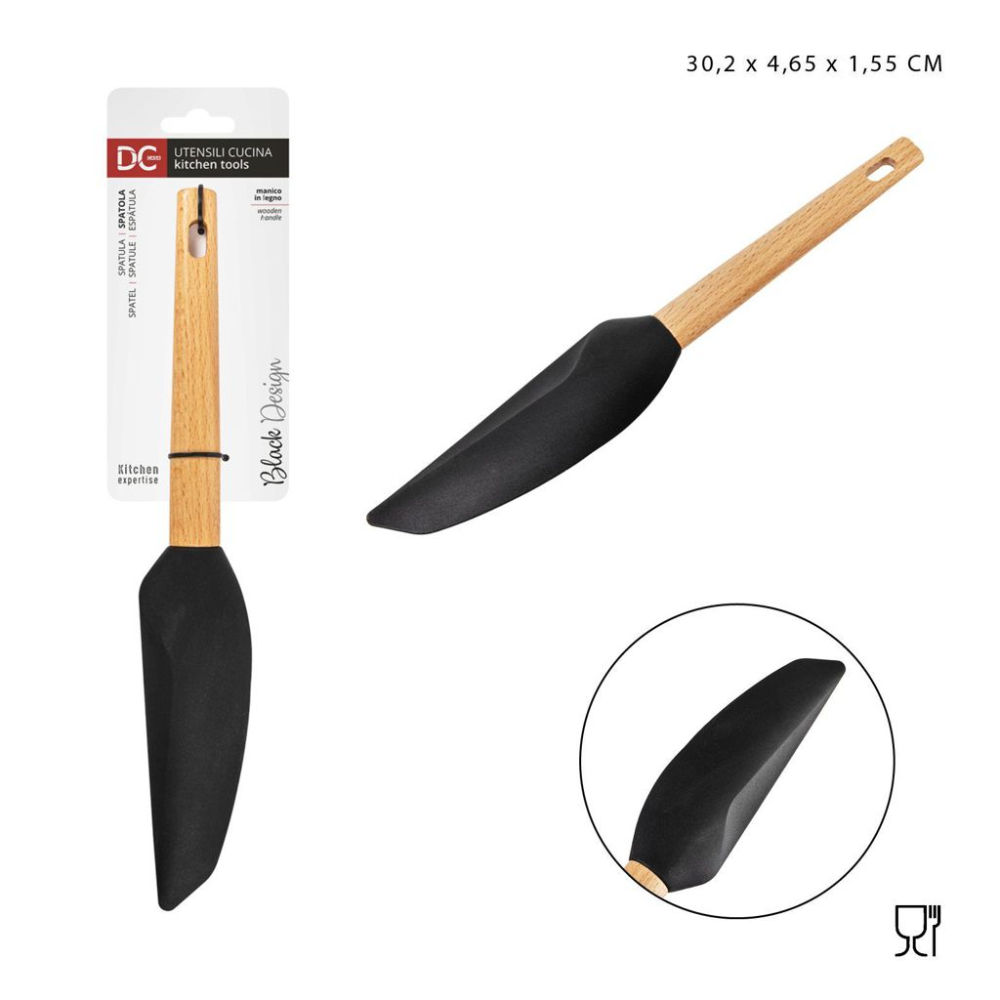 DC CASA L/BLACK SPATOLA SILICONE M/LEGNO 30,2X4,65Dc Casa