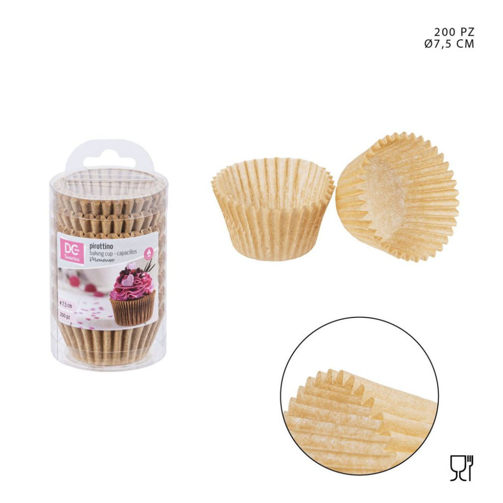 DC CASA PIROTTINO CUPCAKE KRAFT 7,5CM 200PZDc Casa