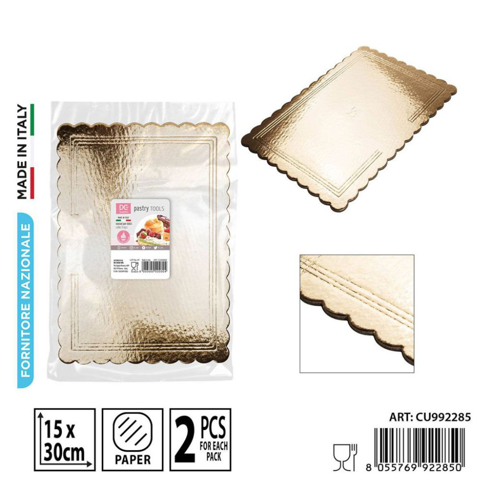DC CASA SOTTOTORTA RETTANG, ORO 15X30CM 2PZDc Casa