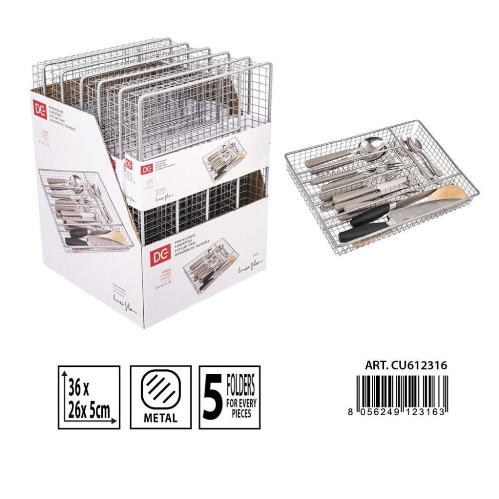 DC Porta Posate in Metallo - 5 ScompartiDc Casa