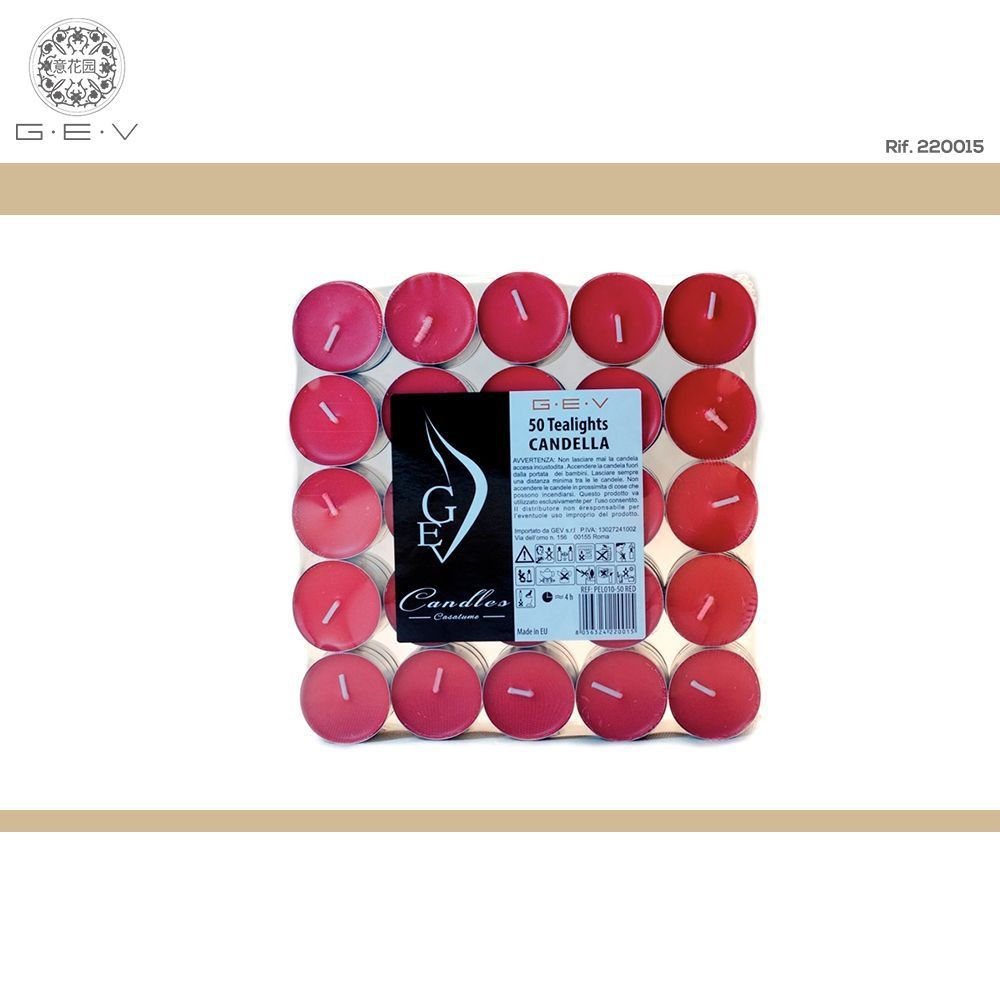 GEV TEALIGHTS - ROSSO - 50PZGev