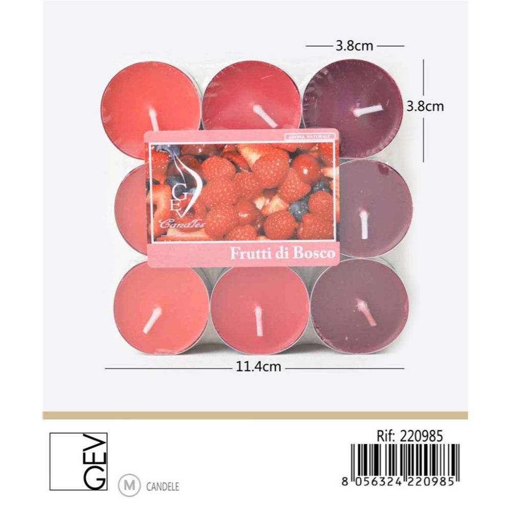 GEV TEALIGHTS - FRUTTI DI BOSCO - 18PZGev