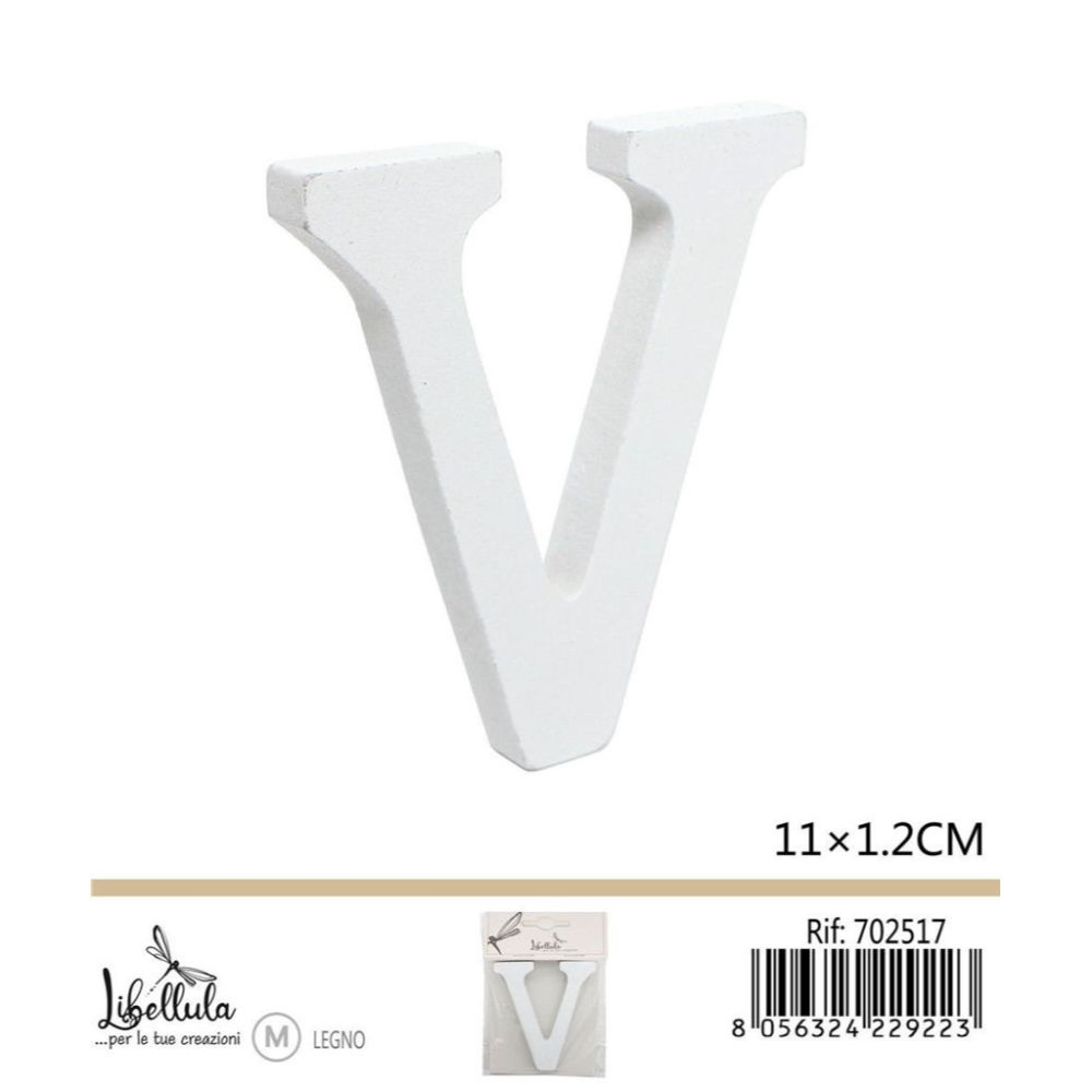 LETTERA "V" IN LEGNO - 11x1,2CM - 1PZGev