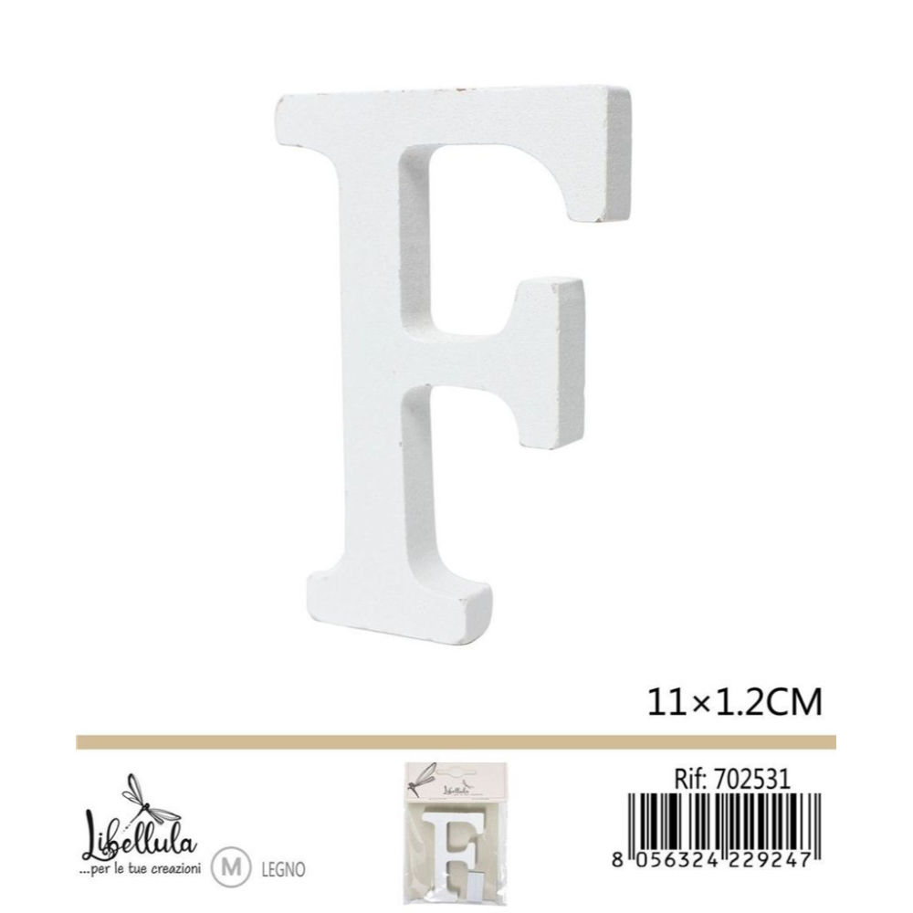 LETTERA "F" IN LEGNO - 11x1,2CM - 1PZGev