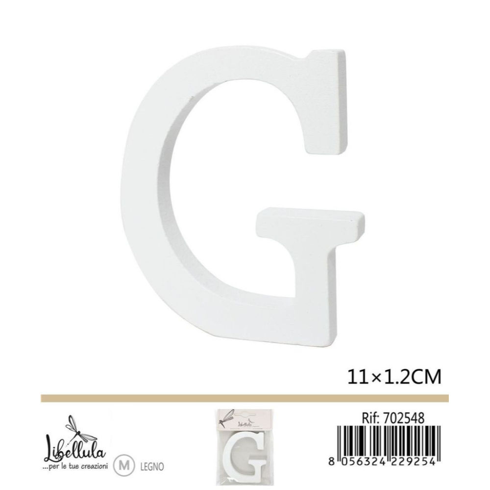 LETTERA "G" IN LEGNO - 11x1,2CM - 1PZGev