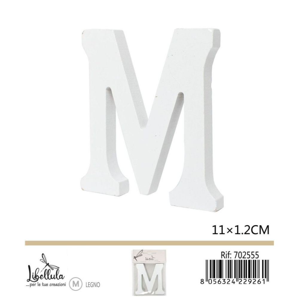 LETTERA "M" IN LEGNO - 11x1,2CM - 1PZGev