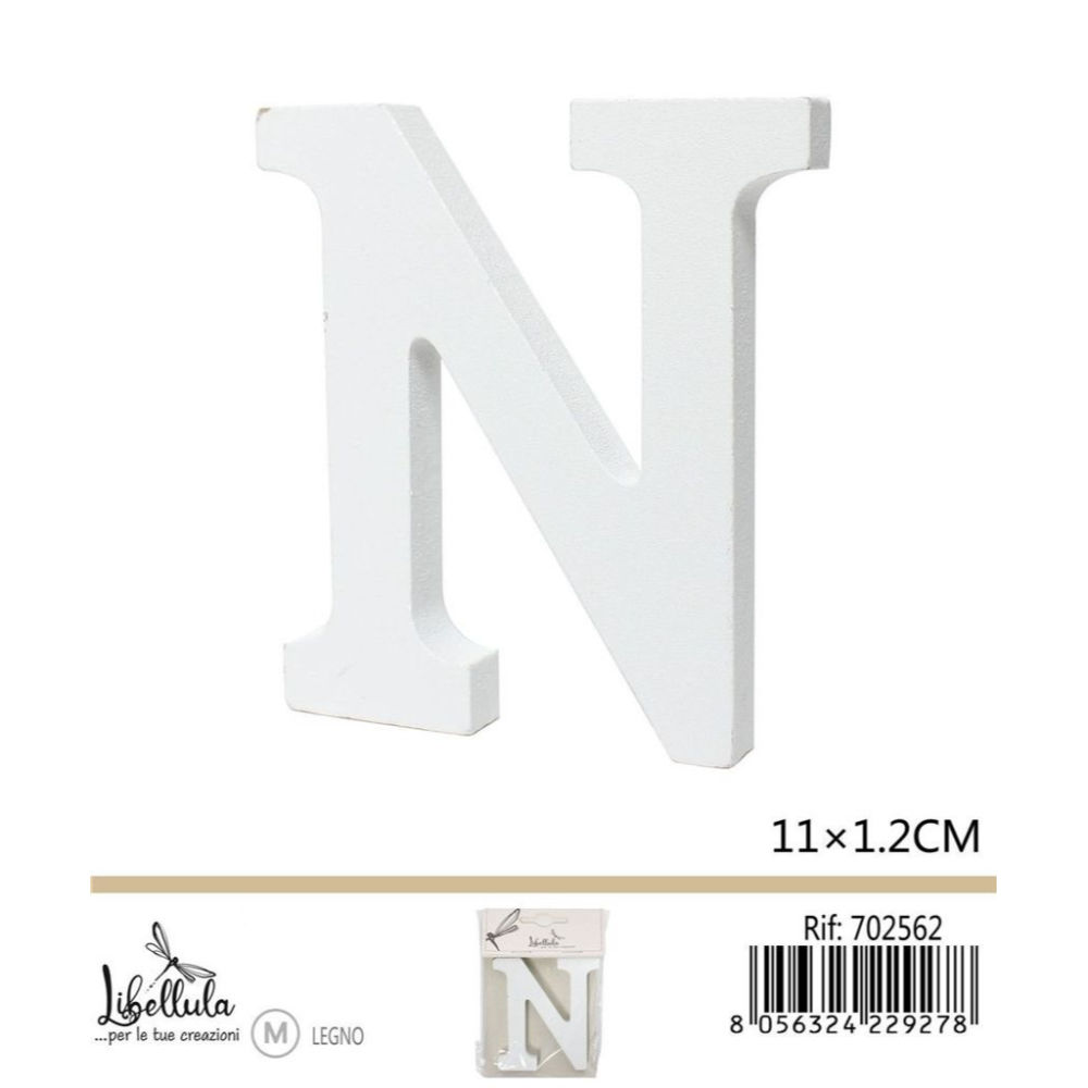 LETTERA "N" IN LEGNO - 11x1,2CM - 1PZGev