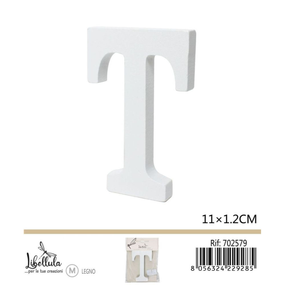 LETTERA "T" IN LEGNO - 11x1,2CM - 1PZGev