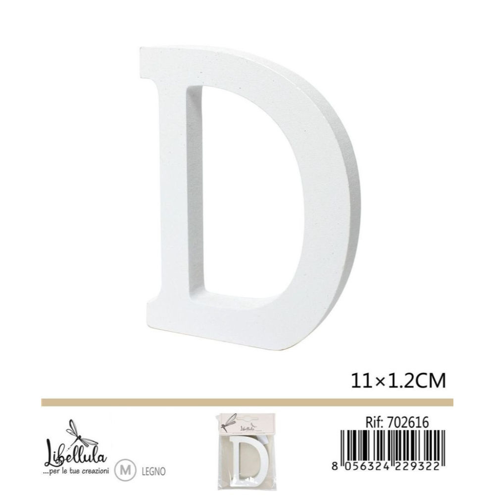 LETTERA "D" IN LEGNO - 11x1,2CM - 1PZGev