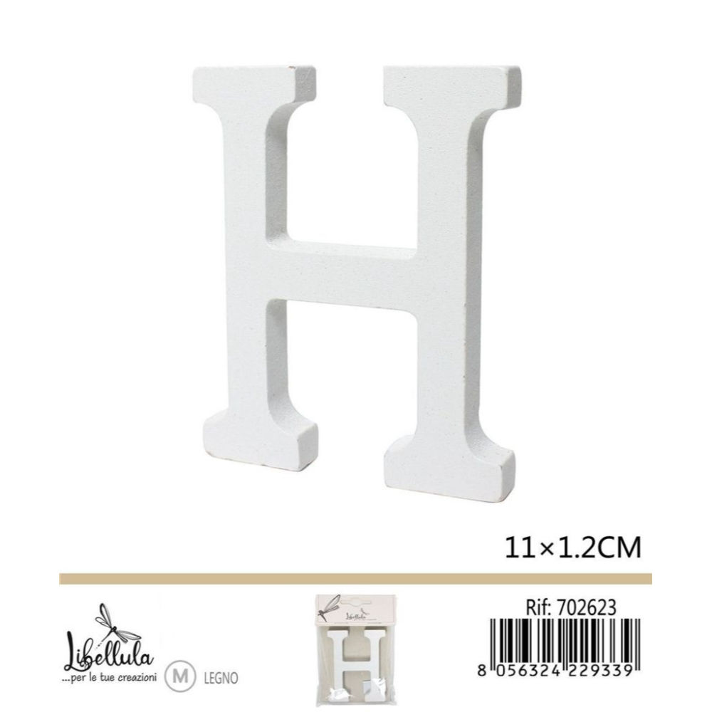 LETTERA "H" IN LEGNO - 11x1,2CM - 1PZGev