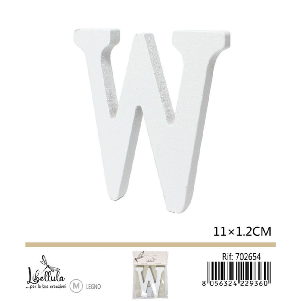 LETTERA "W" IN LEGNO - 11x1,2CM - 1PZGev