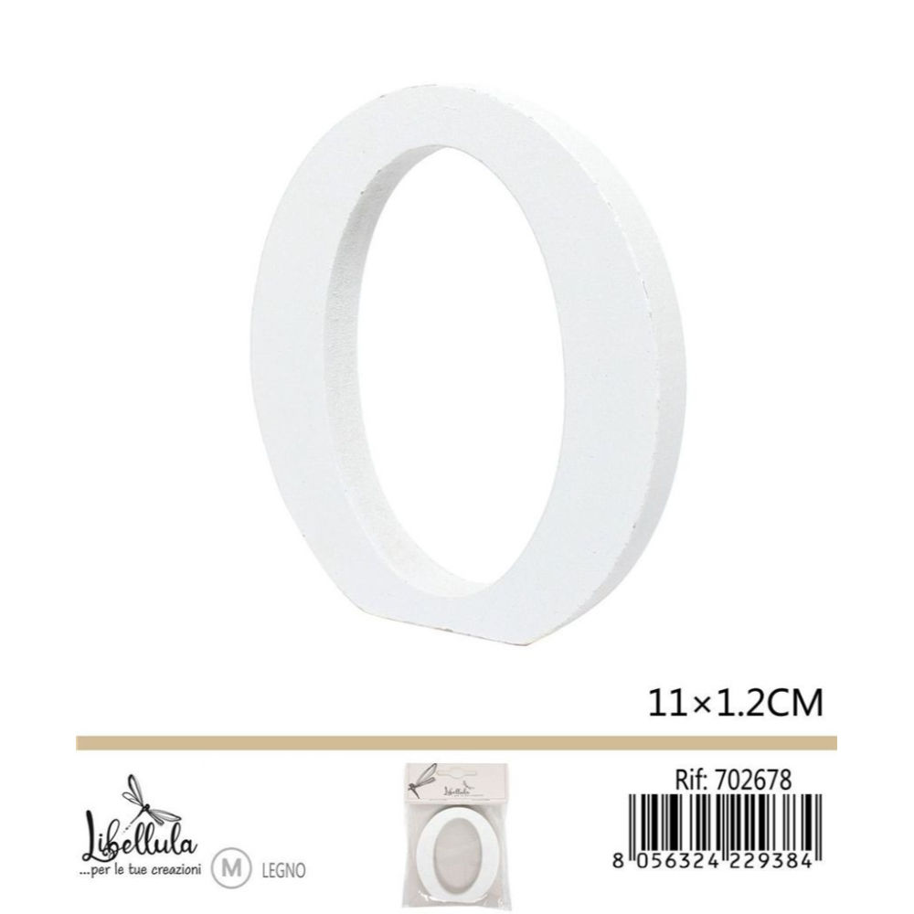 LETTERA "O" IN LEGNO - 11x1,2CM - 1PZGev