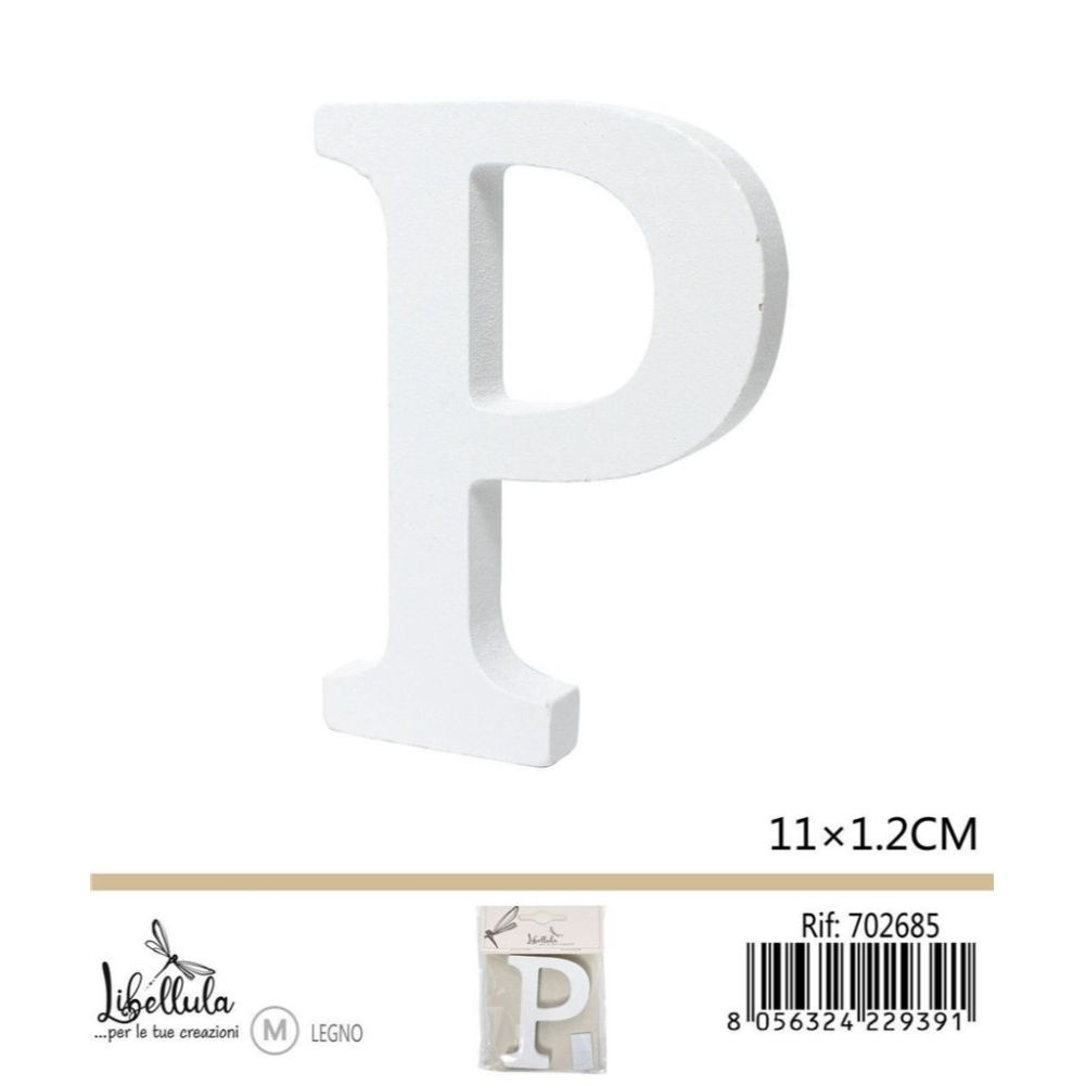 LETTERA "P" IN LEGNO - 11x1,2CM - 1PZGev
