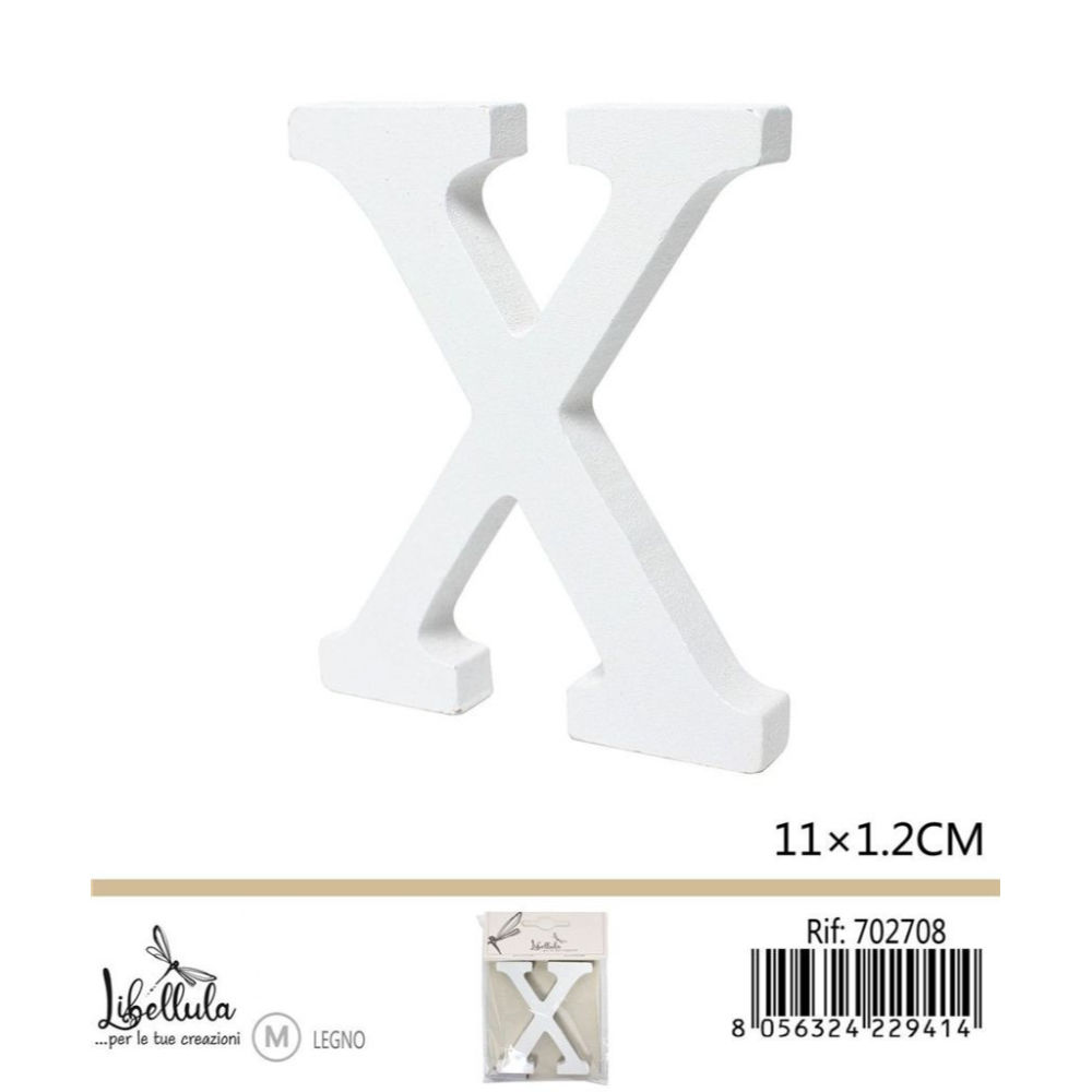 LETTERA "X" IN LEGNO - 11x1,2CM - 1PZGev
