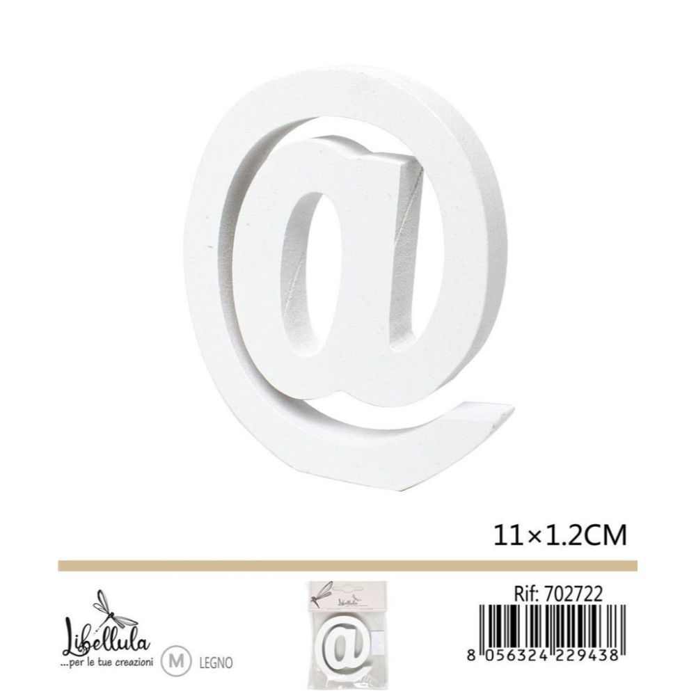 SIMBOLO CHIOCCIOLA "@" IN LEGNO - 11x1,2CM - 1PZGev
