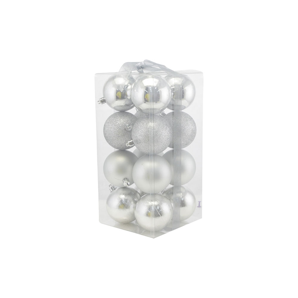 Set 16 Palline di Natale Ø7cm - ArgentoNataluna
