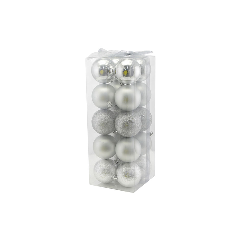 Set 20 Palline di Natale Ø6cm - ArgentoNataluna