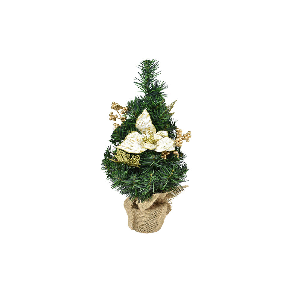 Albero Natale Verde 45cm - Decorato Bianco/OroNataluna