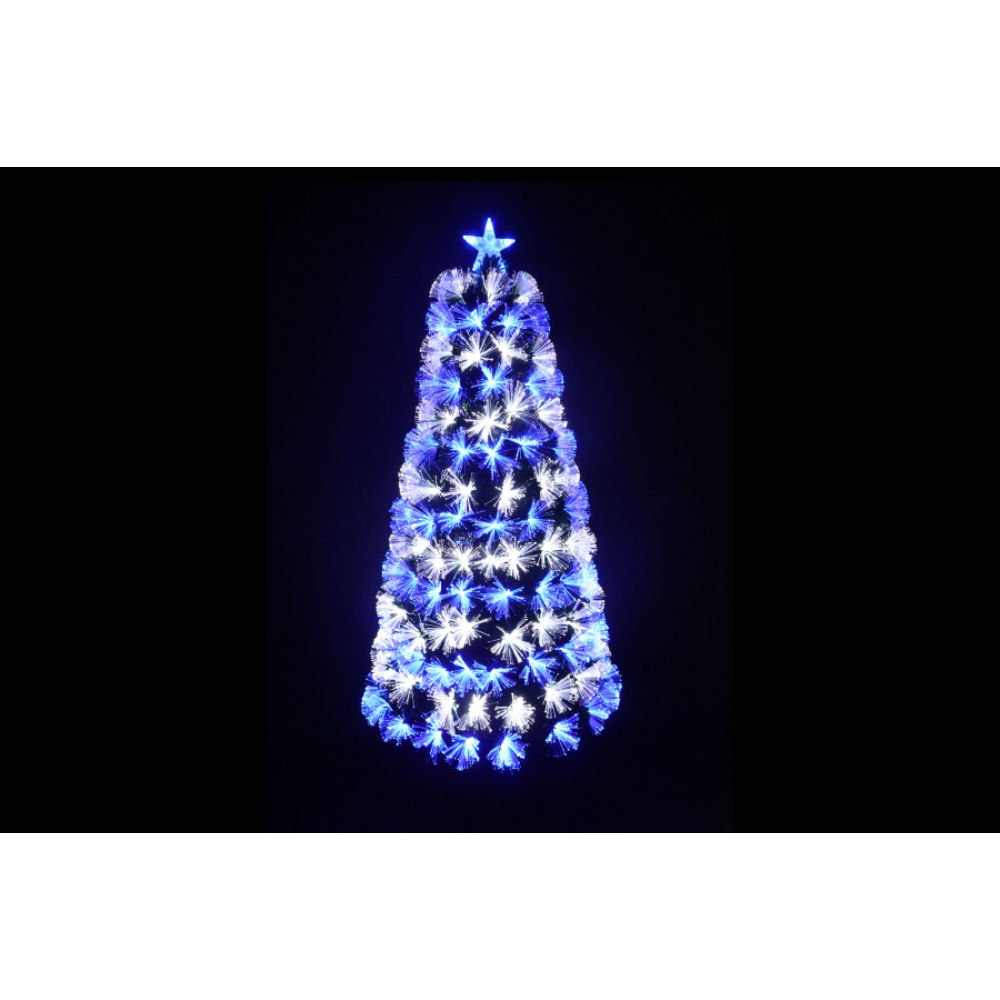 Albero Natale Verde 150cm con Fibre Ottiche Bianco/BluNataluna