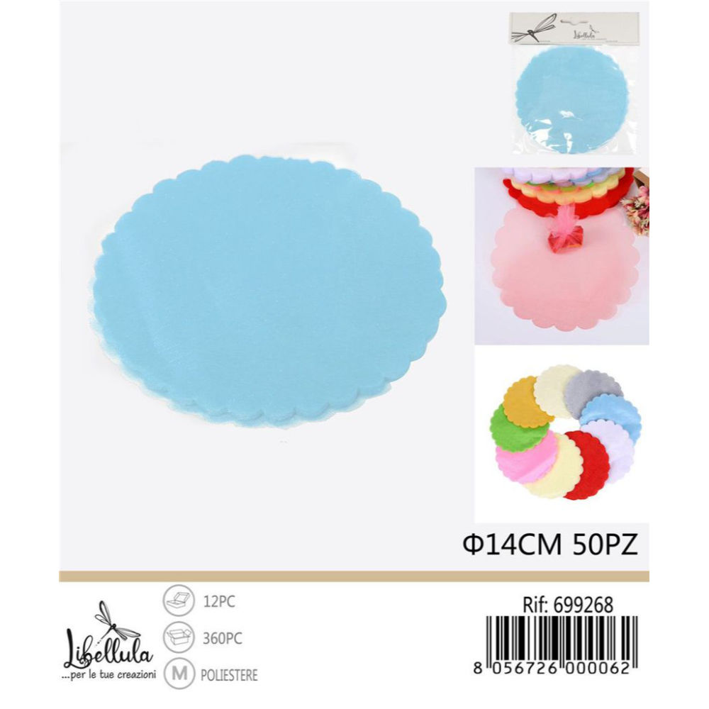 Disco Tulle Ø14cm - Celeste 50pzGev