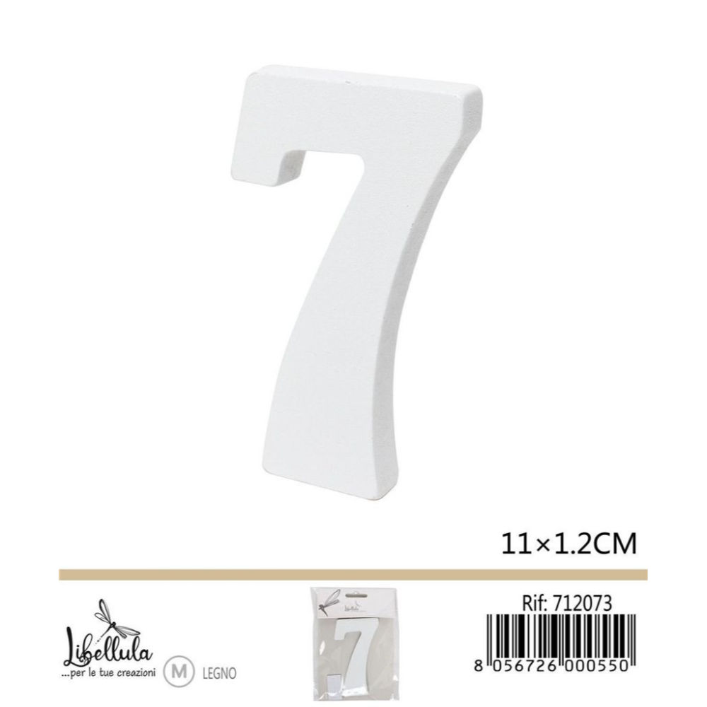 NUMERO "7" IN LEGNO - 11x1,2CMGev